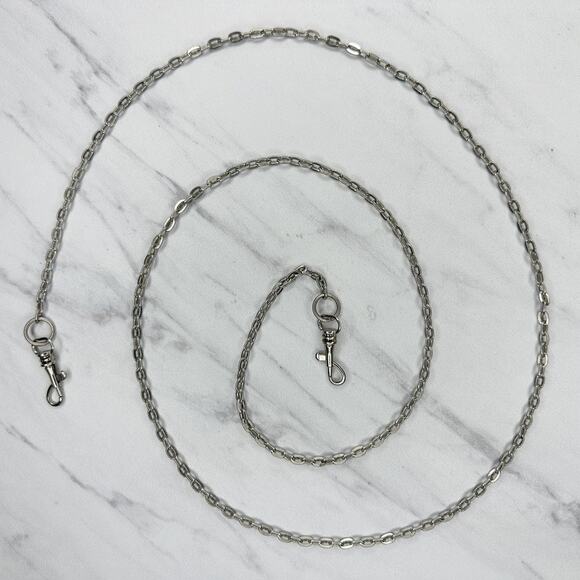 Silver Tone Oval Link Chain Purse Strap 46" Crossbody Bag Replacement ✨ - Picture 1 of 11
